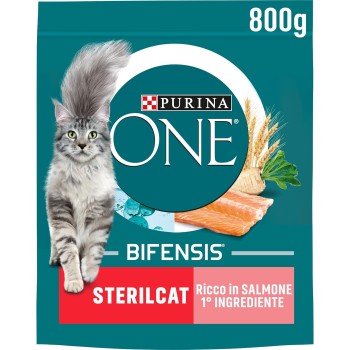 Purina One Bifensis Sterilcat Crocchette Gatti Sterilizzati Salmone e Frumento 800g