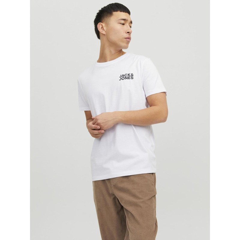 JACK & JONES Jjecorp Logo Tee SS O-Neck Noos T-Shirt Uomo - XXL White/Fit: Slim/Small Print/Black JACK & JONES Jjecorp Logo Tee SS O-Neck Noos T-Shirt Uomo - XXL White/Fit: Slim/Small Print/Black