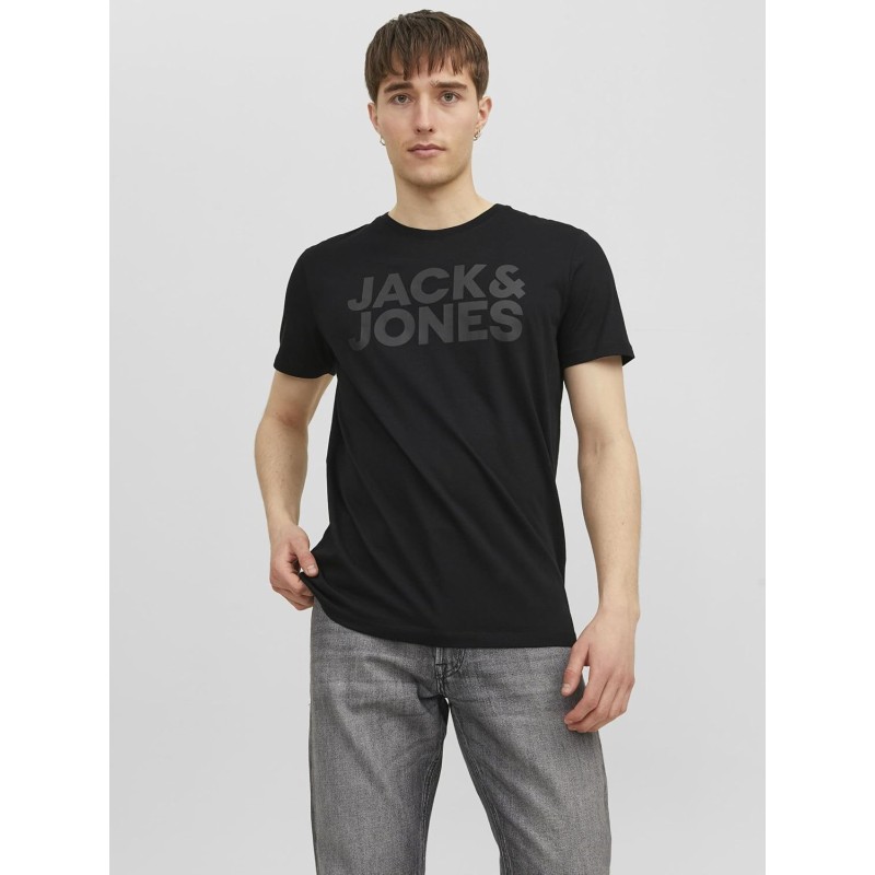 JACK & JONES Jjecorp Logo Tee SS O-Neck Noos T-Shirt Uomo - L Nero (Black Fit: Slim/Large Print/Black) JACK & JONES Jjecorp Logo Tee SS O-Neck Noos T-Shirt Uomo - L Nero (Black Fit: Slim/Large Print/Black)