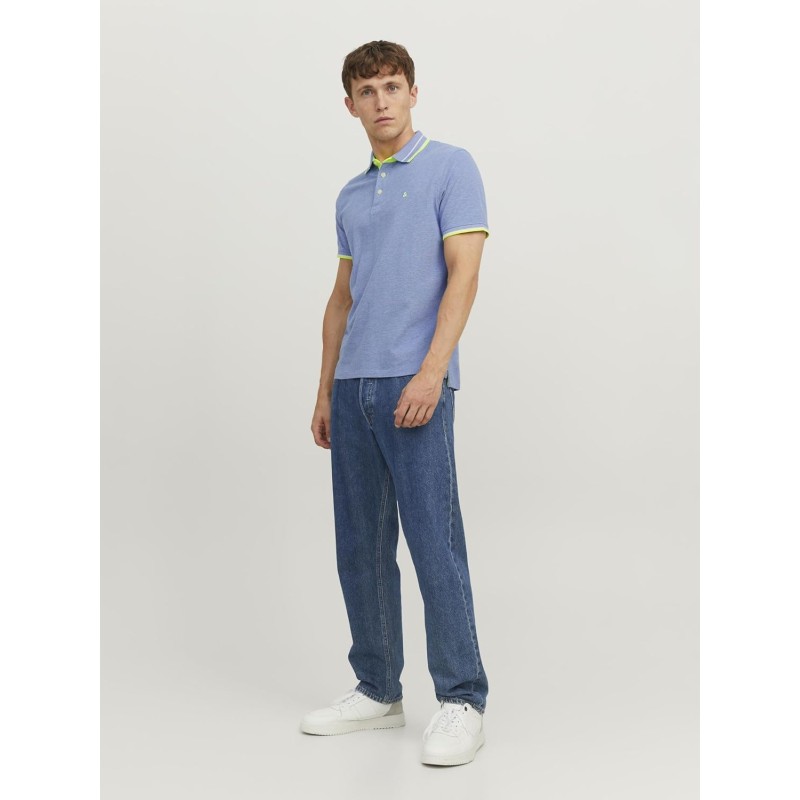 JACK & JONES Polo Plain Shirt Collar Polo - S Blu - Verde Chiaro JACK & JONES Polo Plain Shirt Collar Polo - S Blu - Verde Chiaro