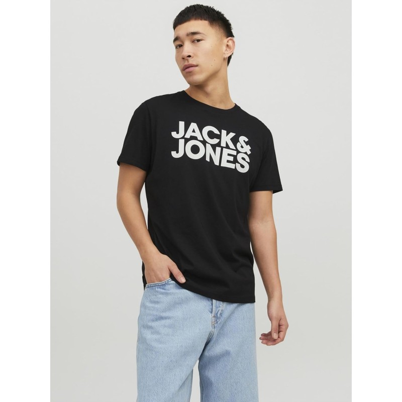 JACK & JONES Jjecorp Logo Tee SS O-Neck Noos T-Shirt Uomo - XXL Nero (Black Fit: Slim/Large Print/White) JACK & JONES Jjecorp Logo Tee SS O-Neck Noos T-Shirt Uomo - XXL Nero (Black Fit: Slim/Large Print/White)