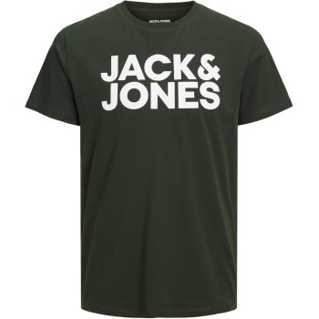 JACK & JONES Jjecorp Logo Tee SS O-Neck Noos T-Shirt Uomo - S Verde (Mountain View Fit: Slim/Large Print)