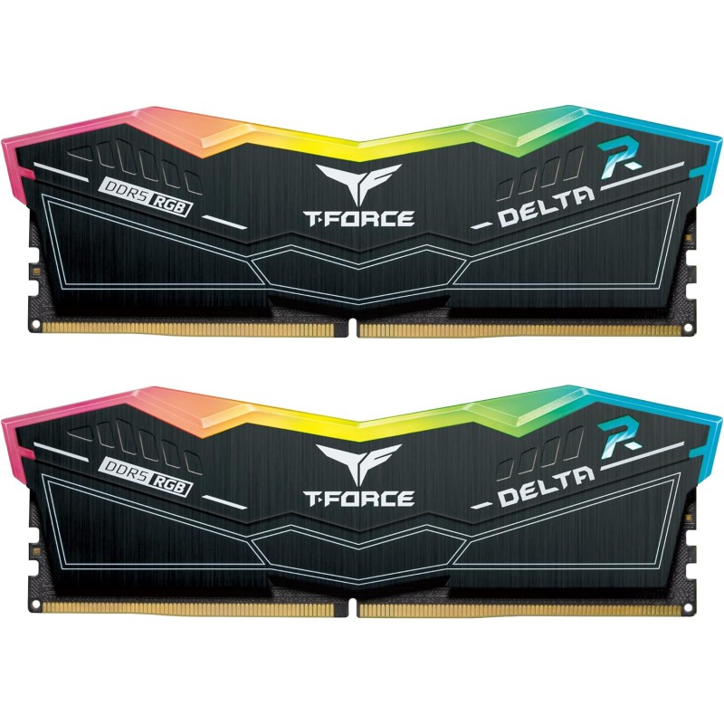 TEAMGROUP T-Force Delta RGB DDR5 Ram 32GB (2x16GB) 6800MHz PC5-54400 CL34 Modulo di memoria desktop RAM per chipset serie 600 700 XMP 3.0 Ready Nero - FF3D532G6800HC34BDC01 - 32GB(2x16GB) nero