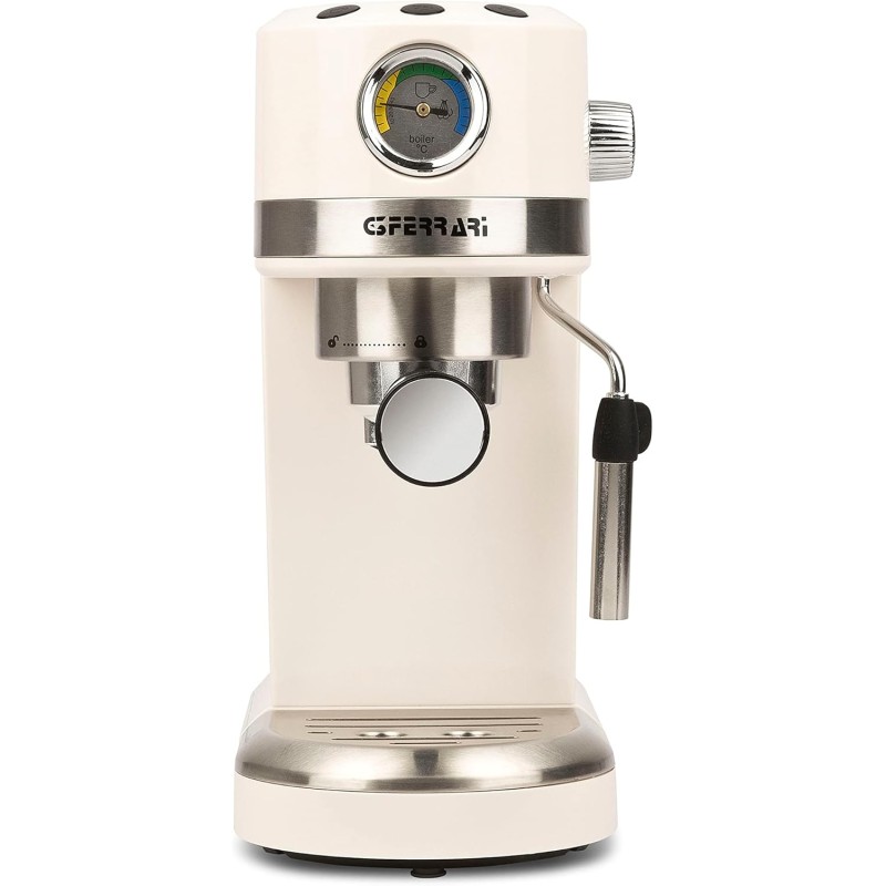 G3 Ferrari G10168 Amarcord Macchina per Caffè Espresso Automatica, Caffè in Polvere e Cialde, con Vaporizzatore per Cappuccino, 15 bar, 1350W, Linea Vintage