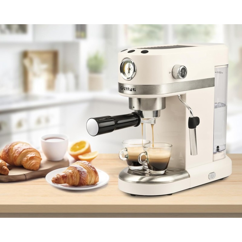 G3 Ferrari G10168 Amarcord Macchina per Caffè Espresso Automatica, Caffè in Polvere e Cialde, con Vaporizzatore per Cappuccino, 15 bar, 1350W, Linea Vintage