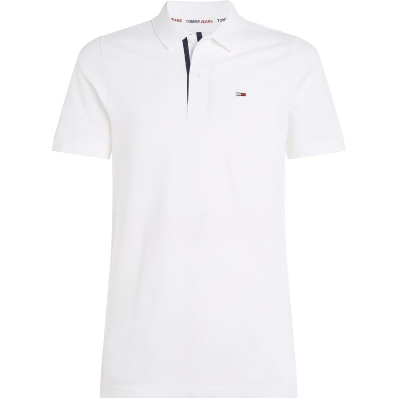 Tommy Jeans Maglietta Polo Maniche Corte Uomo Slim Fit - L Bianco (White) Tommy Jeans Maglietta Polo Maniche Corte Uomo Slim Fit - L Bianco (White)