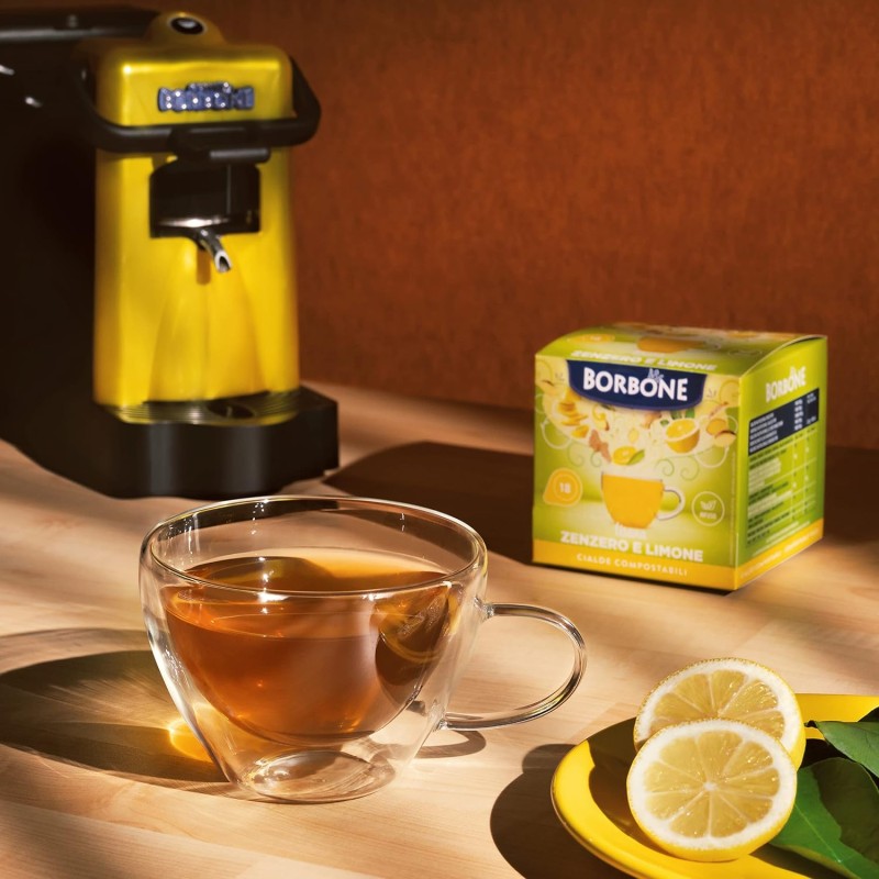Caffè Borbone Tisana Zenzero e Limone - 72 cialde (4 astucci da 18 cialde) - Sistema ESE - Tisana Zenzero e Limone