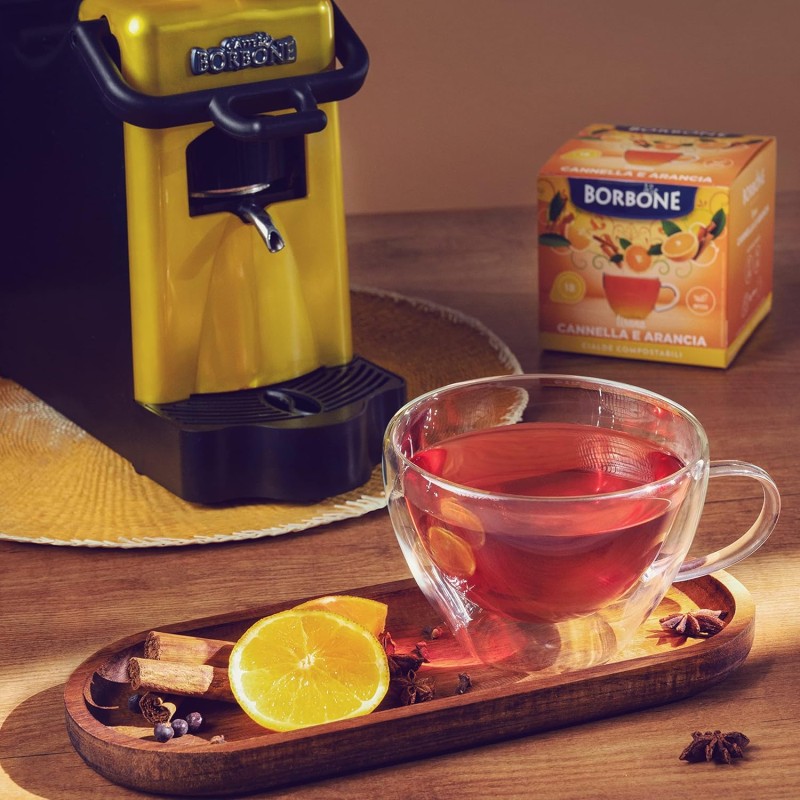 Caffè Borbone Tisana Cannella e Arancia - 72 cialde (4 astucci da 18 cialde) - Sistema ESE - Tisana Cannella e Arancia