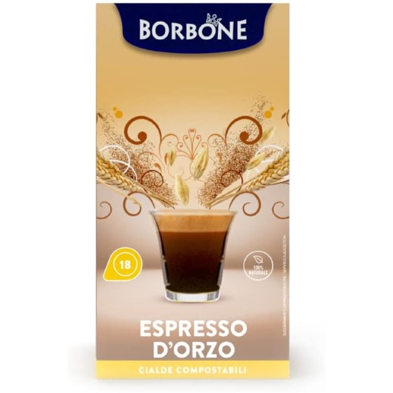 Caffè Borbone Espresso d'Orzo - 72 cialde (4 astucci da 18 cialde) - Sistema ESE - Espresso d'Orzo