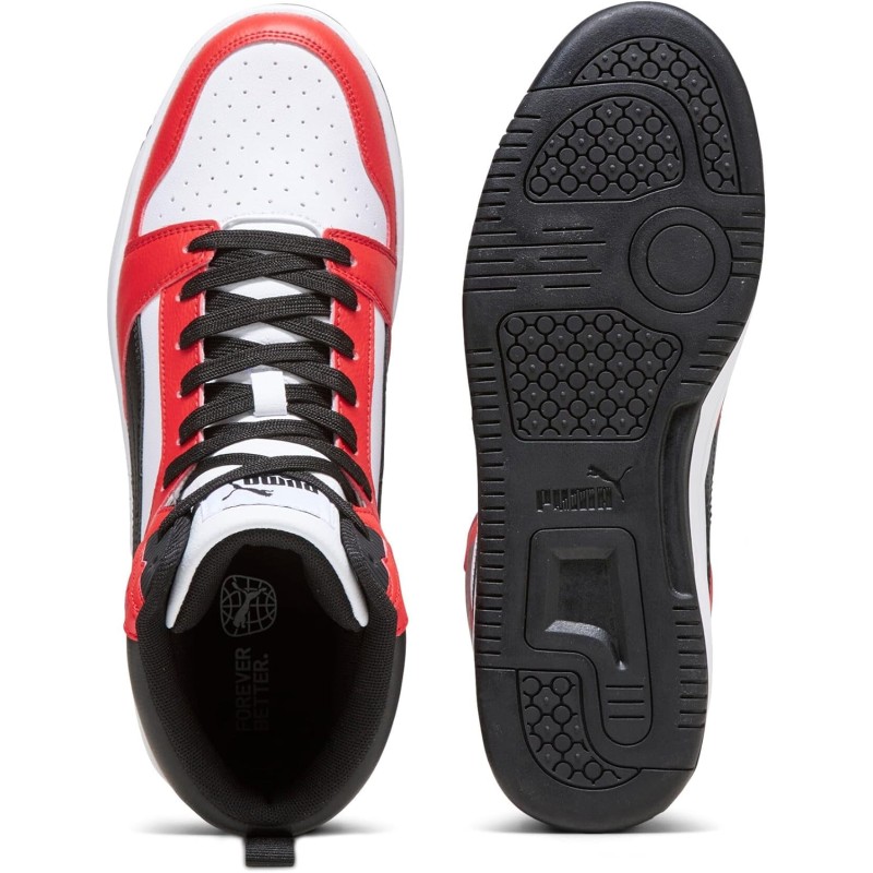PUMA Rebound V6, Scarpe da Ginnastica Unisex-Adulto - 38 EU White Black For All Time Red PUMA Rebound V6, Scarpe da Ginnastica Unisex-Adulto - 38 EU White Black For All Time Red