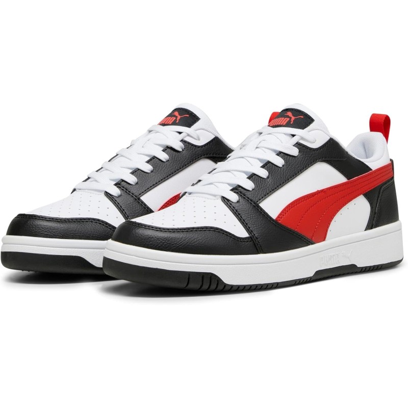 PUMA Rebound V6 Low SneakerUnisex - Adulto - 46 EU Puma White For All Time Red Puma Black PUMA Rebound V6 Low SneakerUnisex - Adulto - 46 EU Puma White For All Time Red Puma Black