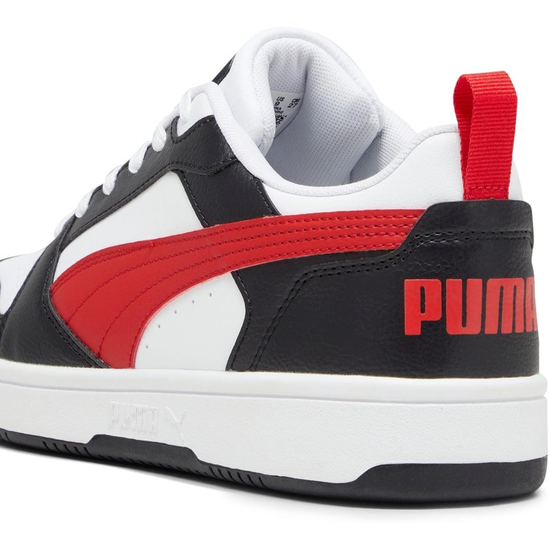 PUMA Rebound V6 Low SneakerUnisex - Adulto - 44 EU Puma White For All Time Red Puma Black