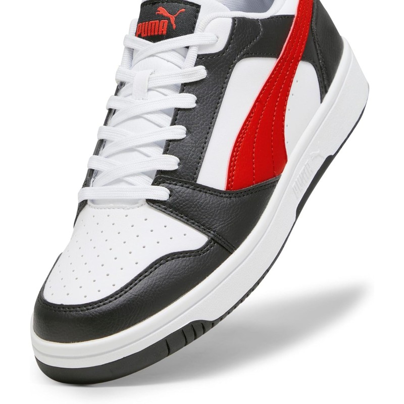 PUMA Rebound V6 Low SneakerUnisex - Adulto - 44 EU Puma White For All Time Red Puma Black