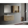 MaMa Store GEA1 80 - Mobile Bagno Sospeso 80 CM monocassettone Quercia Naturale Laccato con Lavabo, Specchio e Lampada LED, L.81 X P.45 X H.46 cm - 80 CM Quercia Naturale