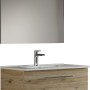 MaMa Store GEA1 80 - Mobile Bagno Sospeso 80 CM monocassettone Quercia Naturale Laccato con Lavabo, Specchio e Lampada LED, L.81 X P.45 X H.46 cm - 80 CM Quercia Naturale