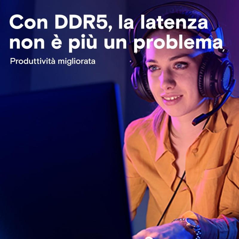 Crucial RAM 16GB DDR5 5600MHz (o 5200MHz o 4800MHz) Memoria per computer Portatili CT16G56C46S5 - 16GB Crucial RAM 16GB DDR5 5600MHz (o 5200MHz o 4800MHz) Memoria per computer Portatili CT16G56C46S5 - 16GB