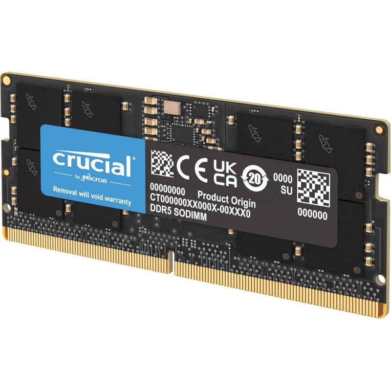 Crucial RAM 16GB DDR5 5600MHz (o 5200MHz o 4800MHz) Memoria per computer Portatili CT16G56C46S5 - 16GB Crucial RAM 16GB DDR5 5600MHz (o 5200MHz o 4800MHz) Memoria per computer Portatili CT16G56C46S5 - 16GB