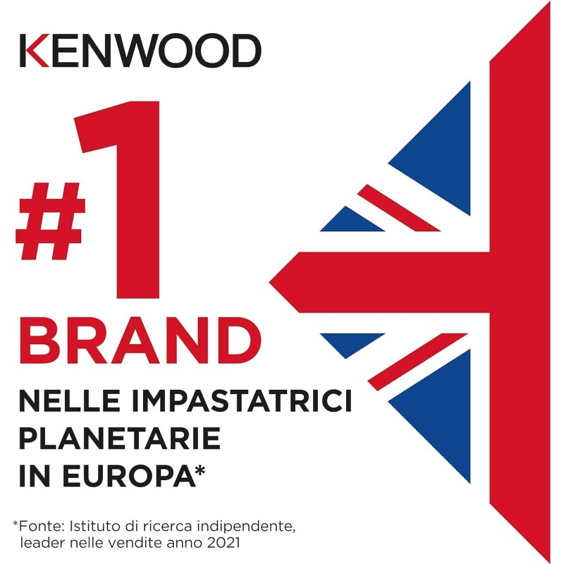 Kenwood EasyChop CHP61.000WH, Tritatutto a Quattro Lame, Ciotola da 0.5L, Azionamento a Pressione, 2 Velocità, Anello Antiscivolo, Lavabile in Lavastoviglie, Sistema Rompighiaccio, 500W, Bianco