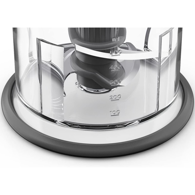 Kenwood EasyChop CHP61.000WH, Tritatutto a Quattro Lame, Ciotola da 0.5L, Azionamento a Pressione, 2 Velocità, Anello Antiscivolo, Lavabile in Lavastoviglie, Sistema Rompighiaccio, 500W, Bianco