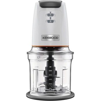 Kenwood EasyChop CHP61.000WH, Tritatutto a Quattro Lame, Ciotola da 0.5L, Azionamento a Pressione, 2 Velocità, Anello Antiscivolo, Lavabile in Lavastoviglie, Sistema Rompighiaccio, 500W, Bianco