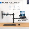GRIFEMA 2 Monitor Supporto per Monitor con Ripiano per Laptop, Braccio per Monitor VESA 75x75-100x100 MM, Rotazione 360°, Angolo di Inclinazione ±90°, Altezza Regolabile, Peso Massimo 10KG, Nero GRIFEMA 2 Monitor Supporto per Monitor con Ripiano per Laptop, Braccio per Monitor VESA 75x75-100x100 MM, Rotazione 360°, Angolo di Inclinazione ±90°, Altezza Regolabile, Peso Massimo 10KG, Nero
