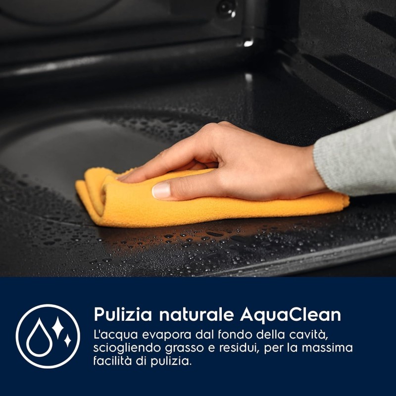 Electrolux Serie 600 Forno da Incasso a Vapore Multifunzione, Capacità 68 L, COD3S40X, Funzione Pizza, SteamBake, Pulizia AquaClean, 589x594x568 mm, Inox Antimpronta - Acciaio Inox Antimpronta
