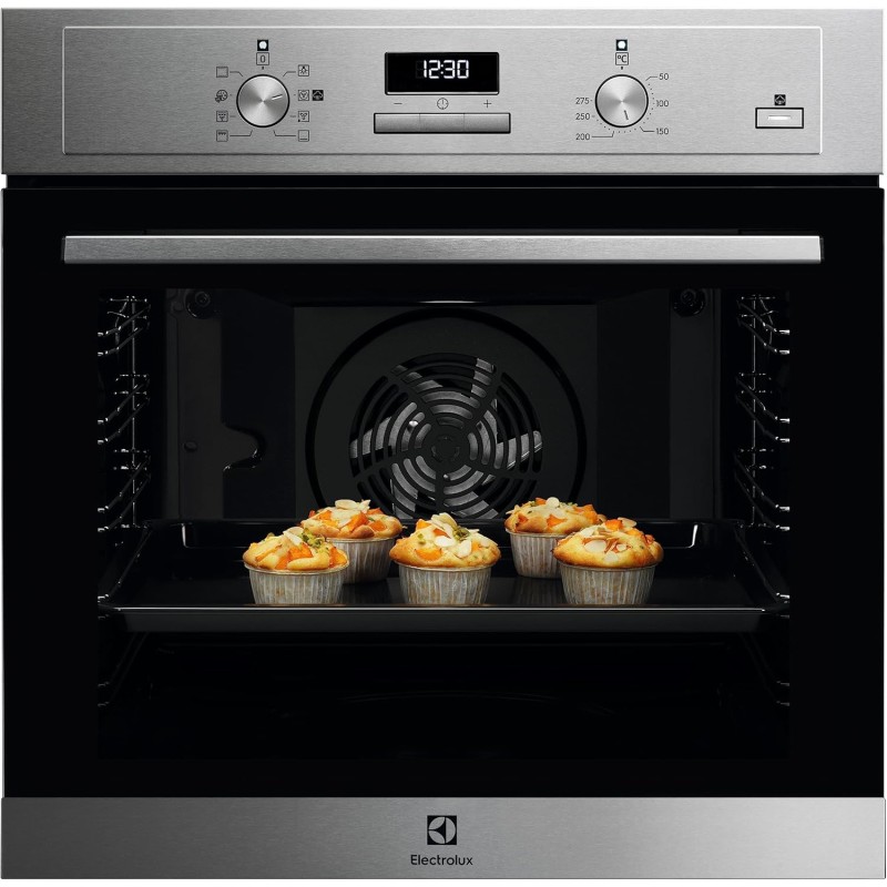 Electrolux Serie 600 Forno da Incasso a Vapore Multifunzione, Capacità 68 L, COD3S40X, Funzione Pizza, SteamBake, Pulizia AquaClean, 589x594x568 mm, Inox Antimpronta - Acciaio Inox Antimpronta