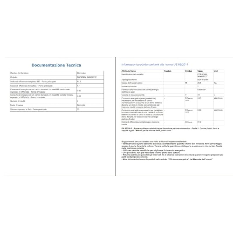 Electrolux Serie 600 Forno da Incasso Multifunzione, Capacità 72 L, EOF4P46X, Classe A+, SurroundCook, Pulizia Pirolitica, 589x594x569 mm, Acciaio Inox Antimpronta - Acciaio Inox Antimpronta