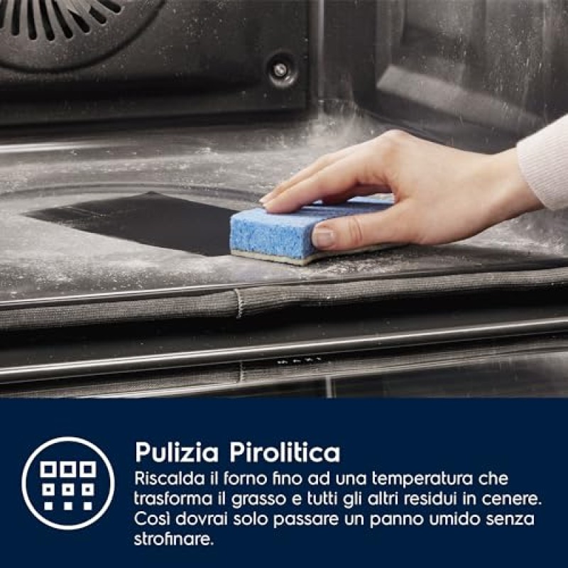 Electrolux Serie 600 Forno da Incasso Multifunzione, Capacità 72 L, EOF4P46X, Classe A+, SurroundCook, Pulizia Pirolitica, 589x594x569 mm, Acciaio Inox Antimpronta - Acciaio Inox Antimpronta