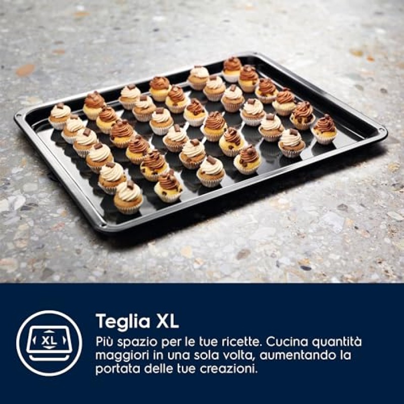 Electrolux Serie 600 Forno da Incasso Multifunzione, Capacità 72 L, EOF4P46X, Classe A+, SurroundCook, Pulizia Pirolitica, 589x594x569 mm, Acciaio Inox Antimpronta - Acciaio Inox Antimpronta