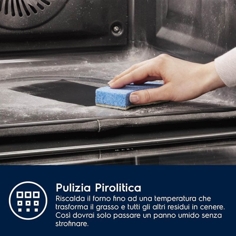 Electrolux Serie 600 Forno da Incasso Multifunzione, Capacità 72 L, EOF4P46X, Classe A+, SurroundCook, Pulizia Pirolitica, 589x594x569 mm, Acciaio Inox Antimpronta - Acciaio Inox Antimpronta Electrolux Serie 600 Forno da Incasso Multifunzione, Capacità 72 L, EOF4P46X, Classe A+, SurroundCook, Pulizia Pirolitica, 589x594x569 mm, Acciaio Inox Antimpronta - Acciaio Inox Antimpronta