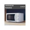 Candy Idea Forno a Microonde 20 Litri, 700W, 5 Livelli di Potenza, Programma Defrost, Timer e Segnale Acustico di Fine Cottura, Libera Installazione, 43,95 x 35,75 x 25,82 cm, Bianco - CMW20SMW