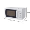 Candy Idea Forno a Microonde 20 Litri, 700W, 5 Livelli di Potenza, Programma Defrost, Timer e Segnale Acustico di Fine Cottura, Libera Installazione, 43,95 x 35,75 x 25,82 cm, Bianco - CMW20SMW