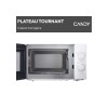 Candy Idea Forno a Microonde 20 Litri, 700W, 5 Livelli di Potenza, Programma Defrost, Timer e Segnale Acustico di Fine Cottura, Libera Installazione, 43,95 x 35,75 x 25,82 cm, Bianco - CMW20SMW