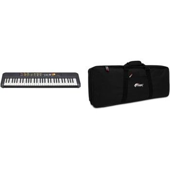 Yamaha Digital Keyboard PSR-F52, Tastiera Digitale Compatta per Principianti con 61 Tasti, 144 Voci Strumentali e 158 Stili di Accompagnamento & TIGER 61 Borsa per Tastiera, Tasti con Cinghie