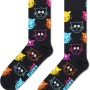 Happy Socks Cat Sock Calzini Unisex - Adulto (Pacco da 1) - 41-46 Nero