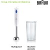 Braun MultiQuick 1 MQ10.001MWH Frullatore ad Immersione Leggero, Tecnologia EasyTwist, Bicchiere da 600ml Incluso, 450W, Acciaio, Bianco Braun MultiQuick 1 MQ10.001MWH Frullatore ad Immersione Leggero, Tecnologia EasyTwist, Bicchiere da 600ml Incluso, 450W, Acciaio, Bianco