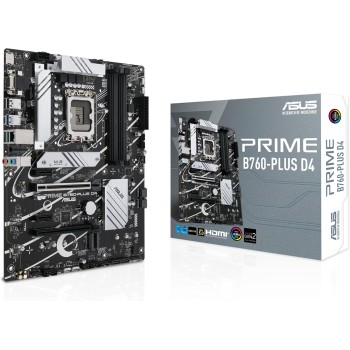 ASUS Prime B760-PLUS D4, Scheda Madre Intel LGA 1700 ATX, DDR4, PCIe 5.0, 3 slot PCIe 4.0M.2, Realtek 2.5Gb Ethernet, SATA 6 Gbps, USB 3.2 Gen 2 Type-C, Thunderbolt USB4, Aura Sync, Nero - Plus ASUS Prime B760-PLUS D4, Scheda Madre Intel LGA 1700 ATX, DDR4, PCIe 5.0, 3 slot PCIe 4.0M.2, Realtek 2.5Gb Ethernet, SATA 6 Gbps, USB 3.2 Gen 2 Type-C, Thunderbolt USB4, Aura Sync, Nero - Plus