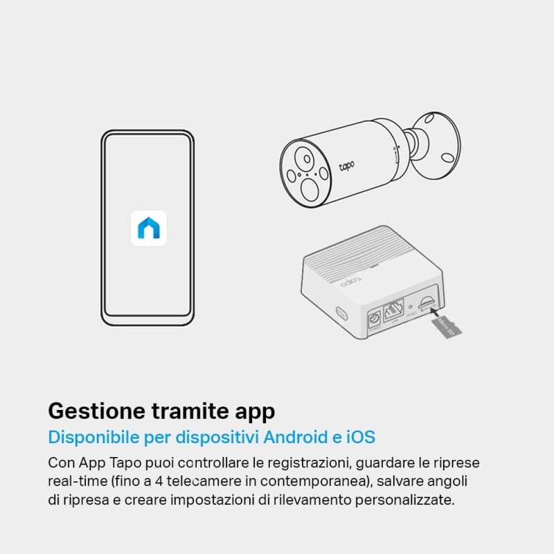 TP-Link Tapo C420S1 Telecamera WiFi Esterno QHD 2K, Batteria Senza Fili, Allarme con Rilevamento del Movimento, IP65, 2 Vie Audio, Nessun Cablaggio, Visione Notturna a Colori, Telecamere e Tapo Hub