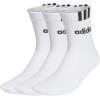 adidas Unisex - Adulto 3-Stripes Linear Half-Crew Cushioned Socks 3 Pairs - 45-48 White / Black