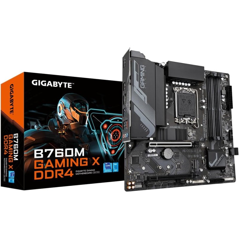 GIGABYTE B760M GAMING X scheda madre DDR4 - Supporta CPU Intel Core di 14a generazione, VRM digitale a 8+1+1 fasi, fino a 5333MHz DDR4 (OC), 2xPCIe 4.0 M.2, LAN 2.5GbE, USB 3.2 Gen2