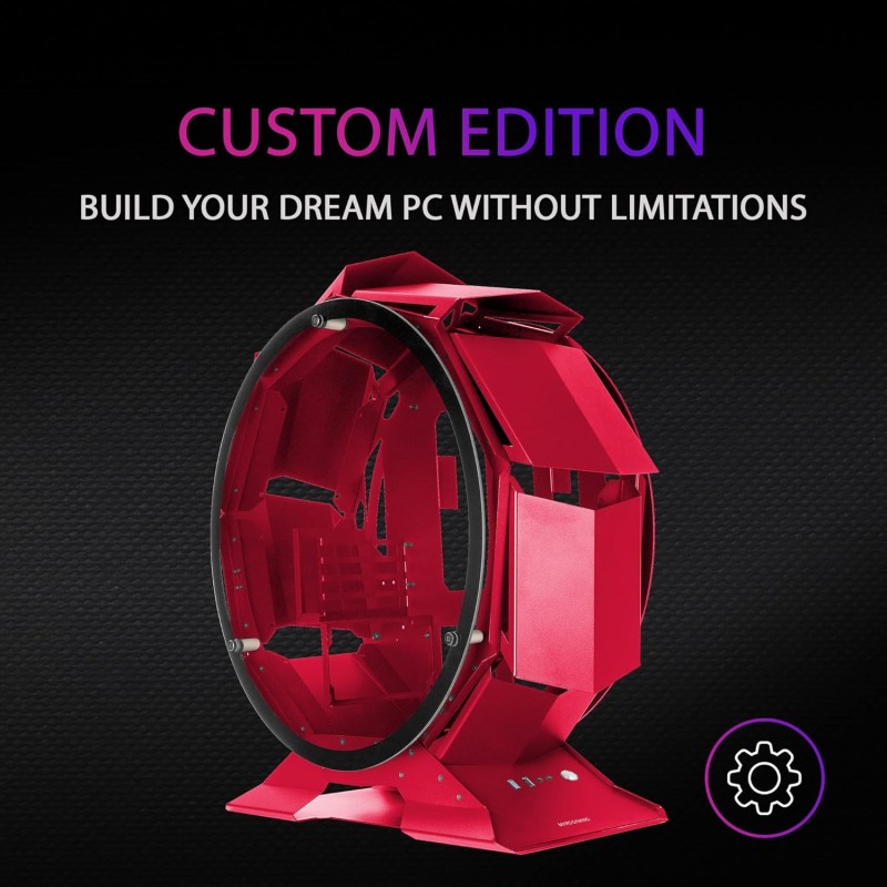 Mars Gaming MCORB Rosso, Case PC Gaming Micro-ATX XL, Design Circolare Custom, Doppio Vetro Temperato Mars Gaming MCORB Rosso, Case PC Gaming Micro-ATX XL, Design Circolare Custom, Doppio Vetro Temperato