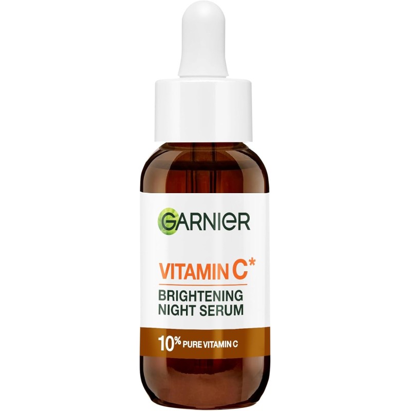 Garnier Siero Notte Vitamina C Uniformante, Per Pelli Spente, Effetto Rigenerante, Pelle Morbida e Luminosa, con 10% di Vitamina C Pura, 30ml