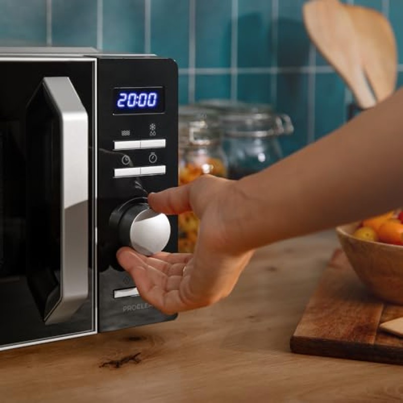 Cecotec Forni a Microonde Combinati con Grill Proclean 5010 Inverter. 19L Capacità - Scongela, Riscalda e Cucina 700W, 5 Livelli di Potenza, Display LED, Piatto Girevole da 245mm, Timer, 8 Modalità - Nero