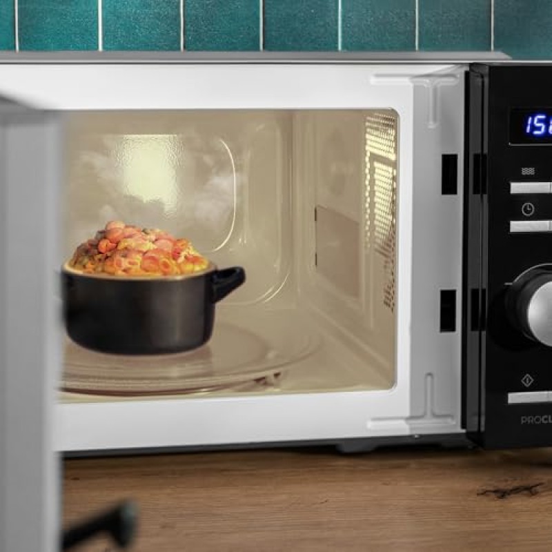 Cecotec Forni a Microonde Combinati con Grill Proclean 5010 Inverter. 19L Capacità - Scongela, Riscalda e Cucina 700W, 5 Livelli di Potenza, Display LED, Piatto Girevole da 245mm, Timer, 8 Modalità - Nero