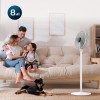 Cecotec Ventilatore a Piantana, con telecomando Energysilence 1000 Smart Control, 25 W, motore CC, diametro 40 cm, 9 lame, timer 12 ore, controllo touch, 8 velocità, oscillazione a 70º, Bianco - Bianco