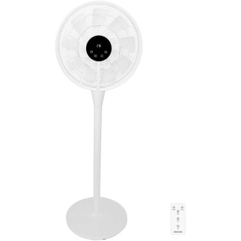 Cecotec Ventilatore a Piantana, con telecomando Energysilence 1000 Smart Control, 25 W, motore CC, diametro 40 cm, 9 lame, timer 12 ore, controllo touch, 8 velocità, oscillazione a 70º, Bianco - Bianco