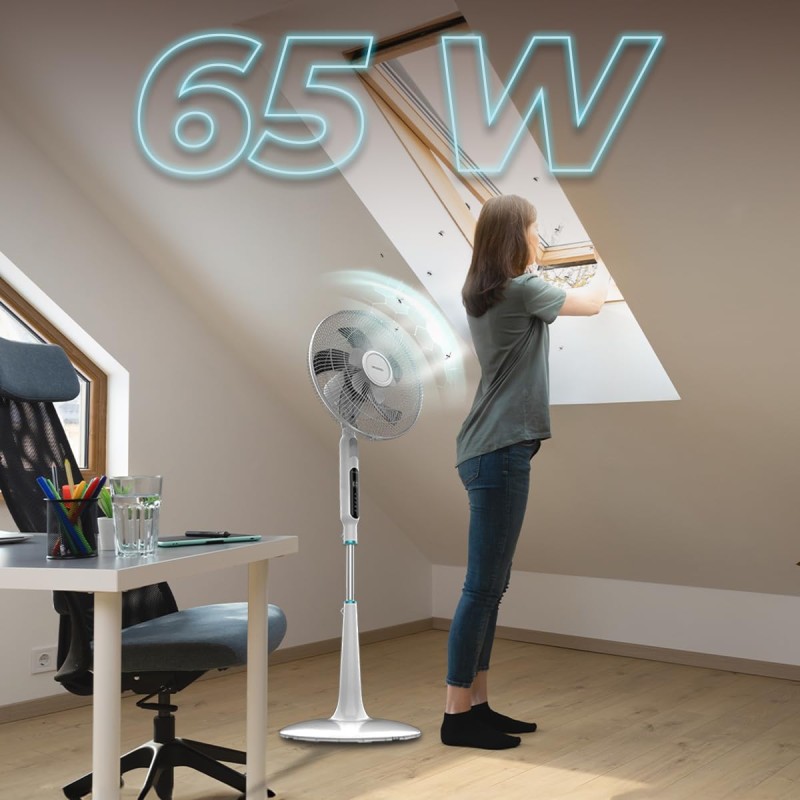 Cecotec Ventilatore da terra con telecomando EnergySilence 1600 Moskito, 65 W, funzione repellente per zanzare, timer, controllo touch, display LED, 10 velocità e 3 modalità, Bianco - Bianco Cecotec Ventilatore da terra con telecomando EnergySilence 1600 Moskito, 65 W, funzione repellente per zanzare, timer, controllo touch, display LED, 10 velocità e 3 modalità, Bianco - Bianco