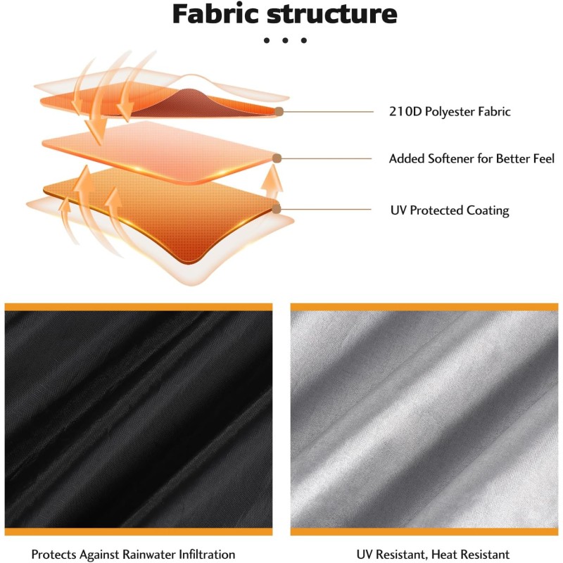 Brencco Telo coprimoto da esterno impermeabile e resistente ai raggi UV, in poliestere 210D, 245 * 105 * 125 cm Brencco Telo coprimoto da esterno impermeabile e resistente ai raggi UV, in poliestere 210D, 245 * 105 * 125 cm