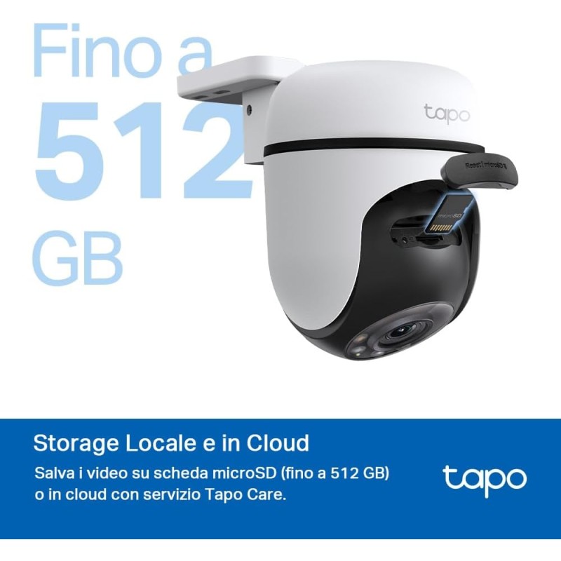 Tapo C500 Telecamera Wi-Fi Esterno FHD, 360° Visuale, Telecamera IP di Sorveglianza, IP65, Visione Notturna a Colori, Rilevamenti Smart AI, Audio Bidirezionale, Allarme sonoro personalizzato Tapo C500 Telecamera Wi-Fi Esterno FHD, 360° Visuale, Telecamera IP di Sorveglianza, IP65, Visione Notturna a Colori, Rilevamenti Smart AI, Audio Bidirezionale, Allarme sonoro personalizzato